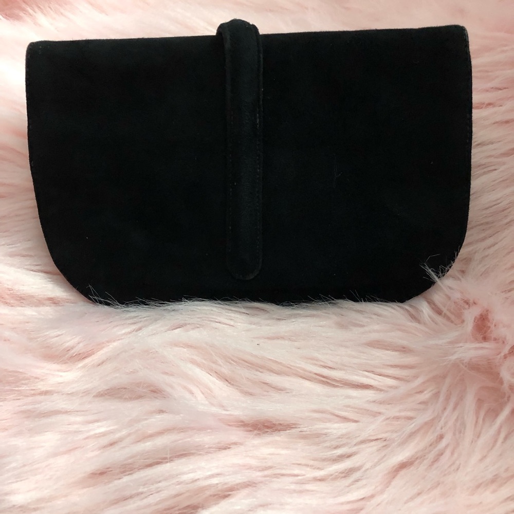 Donna Karan black suede evening bag. - Picture 4 of 4